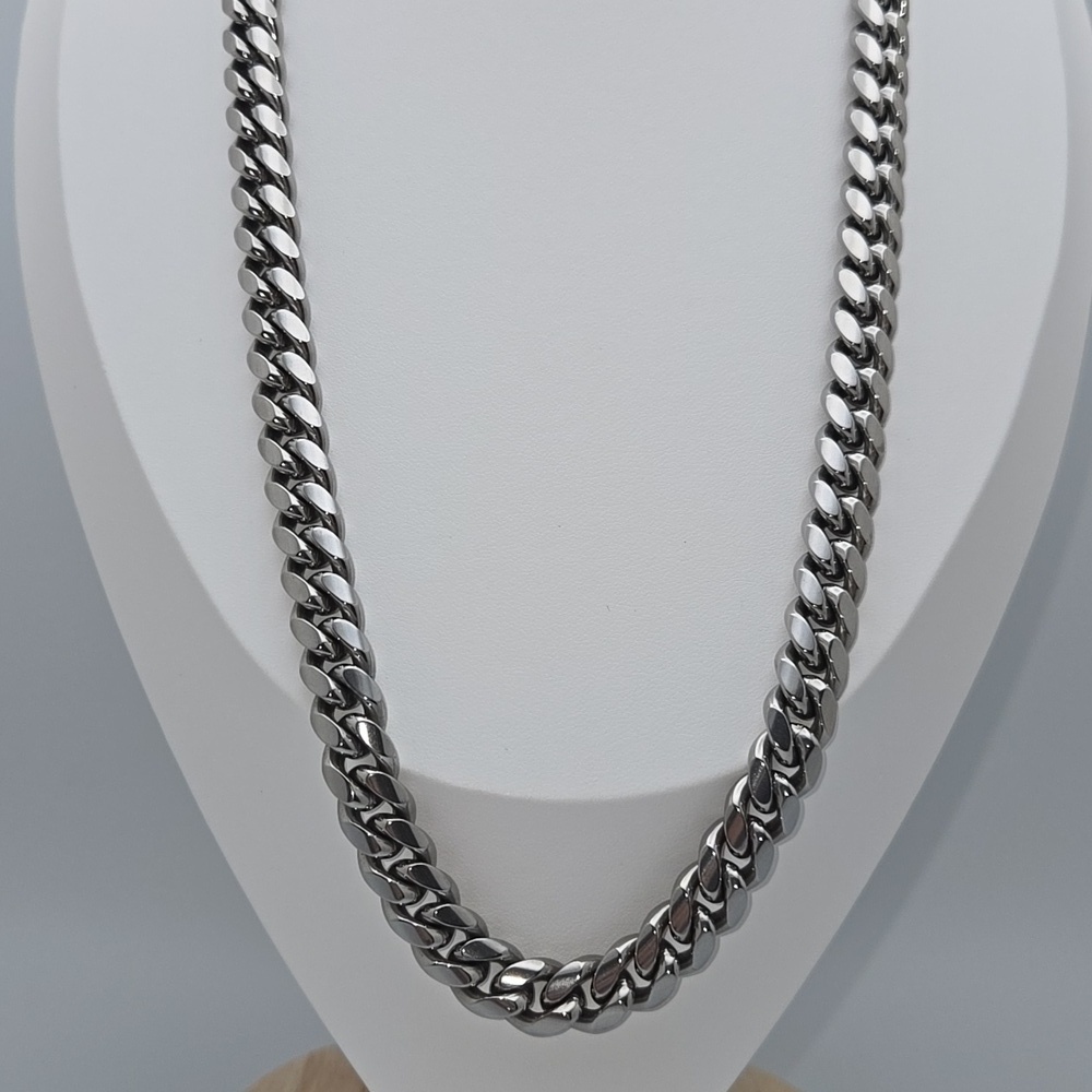 Stainless Steel Cuban Link Necklace 23''